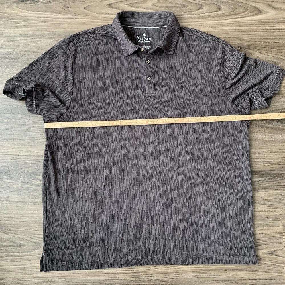 Nat Nast Luxury Originals Men's‎ L Shirt Short Sleeve Gray Black AOP - Picture 6 of 7